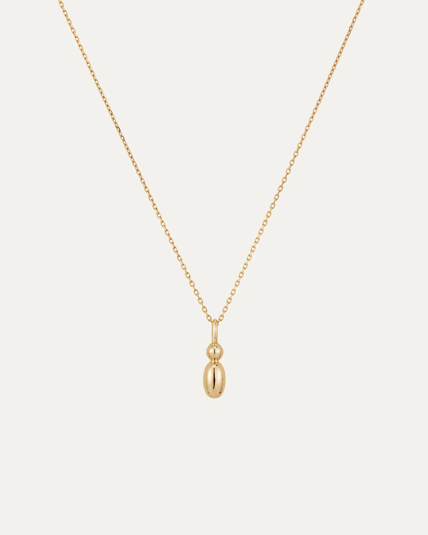 14K Gold Bubble Letter Necklace - I