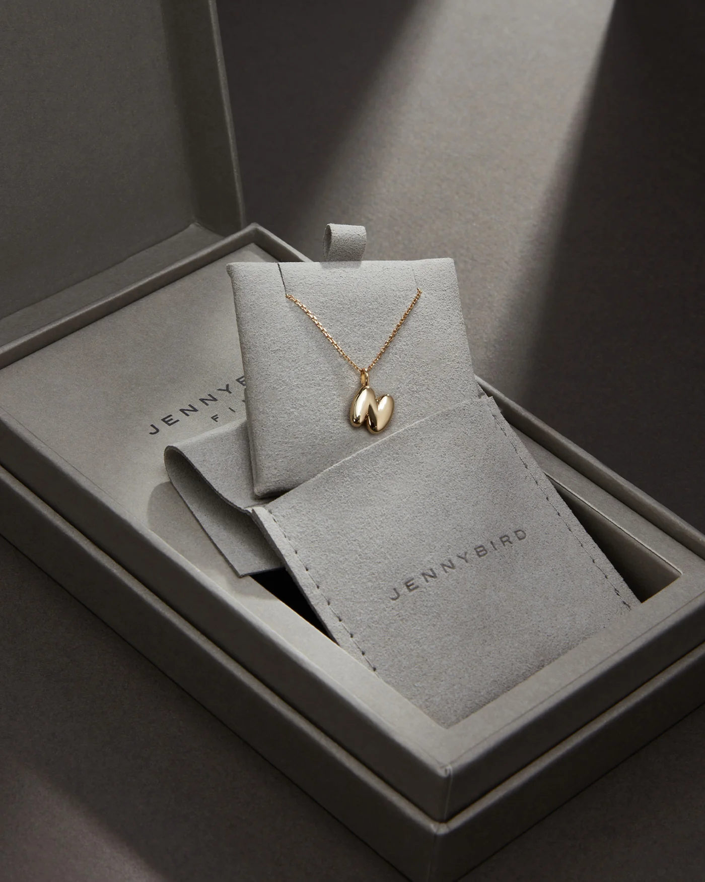 14K Gold Bubble Letter Necklace - N - Image 6