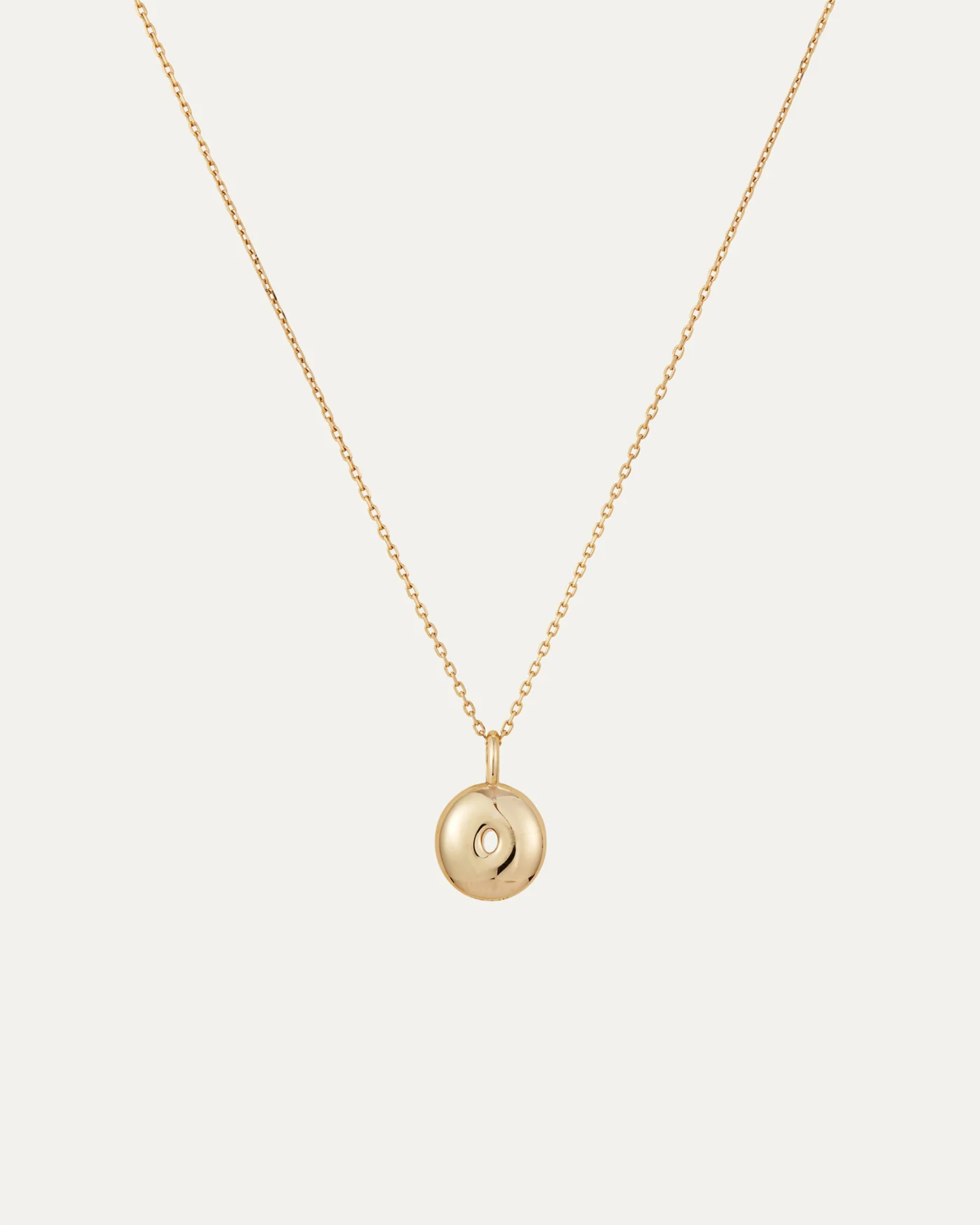 14K Gold Bubble Letter Necklace - O