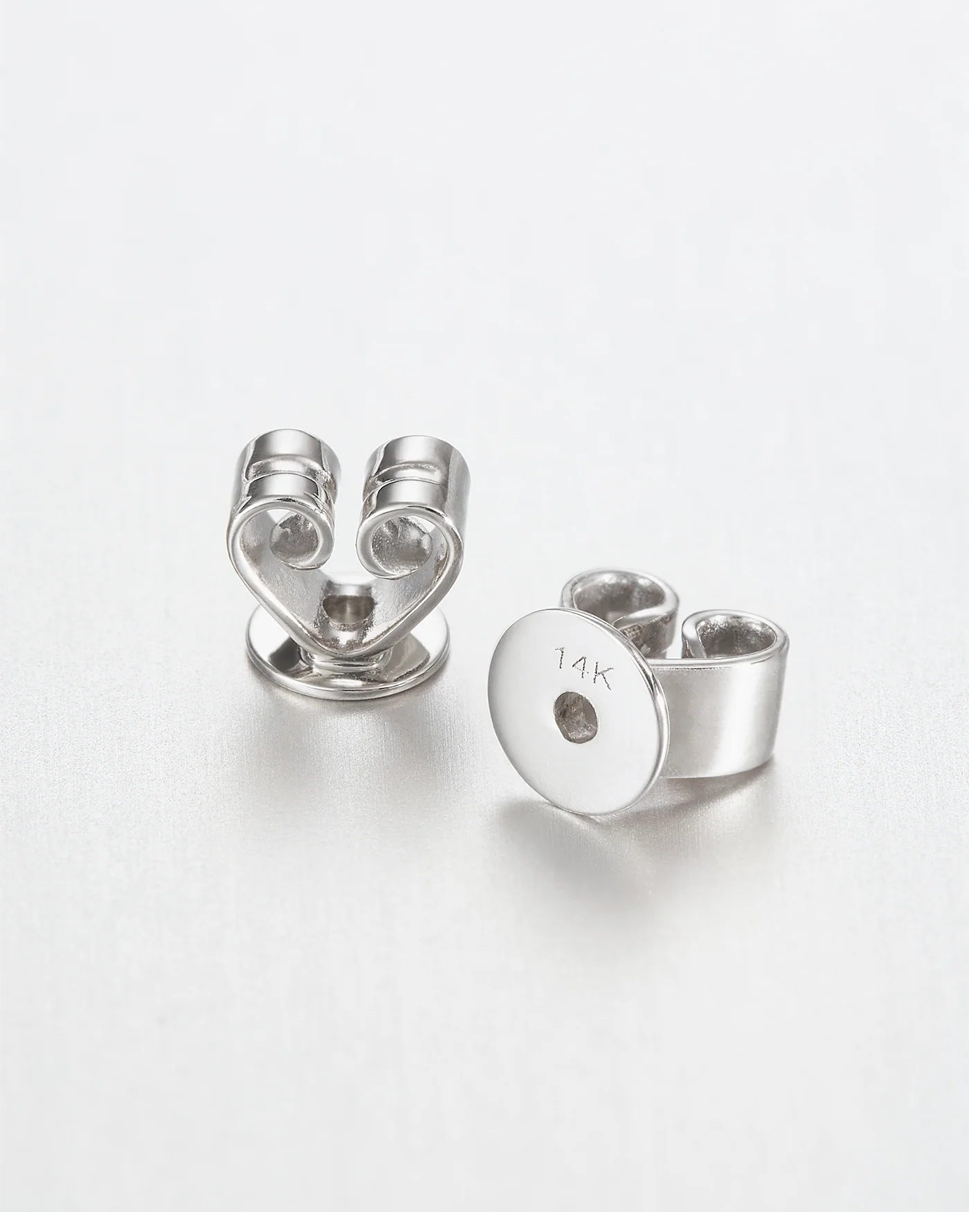 14K White Gold Lab Grown Diamond Bar Stud Earrings - Image 3
