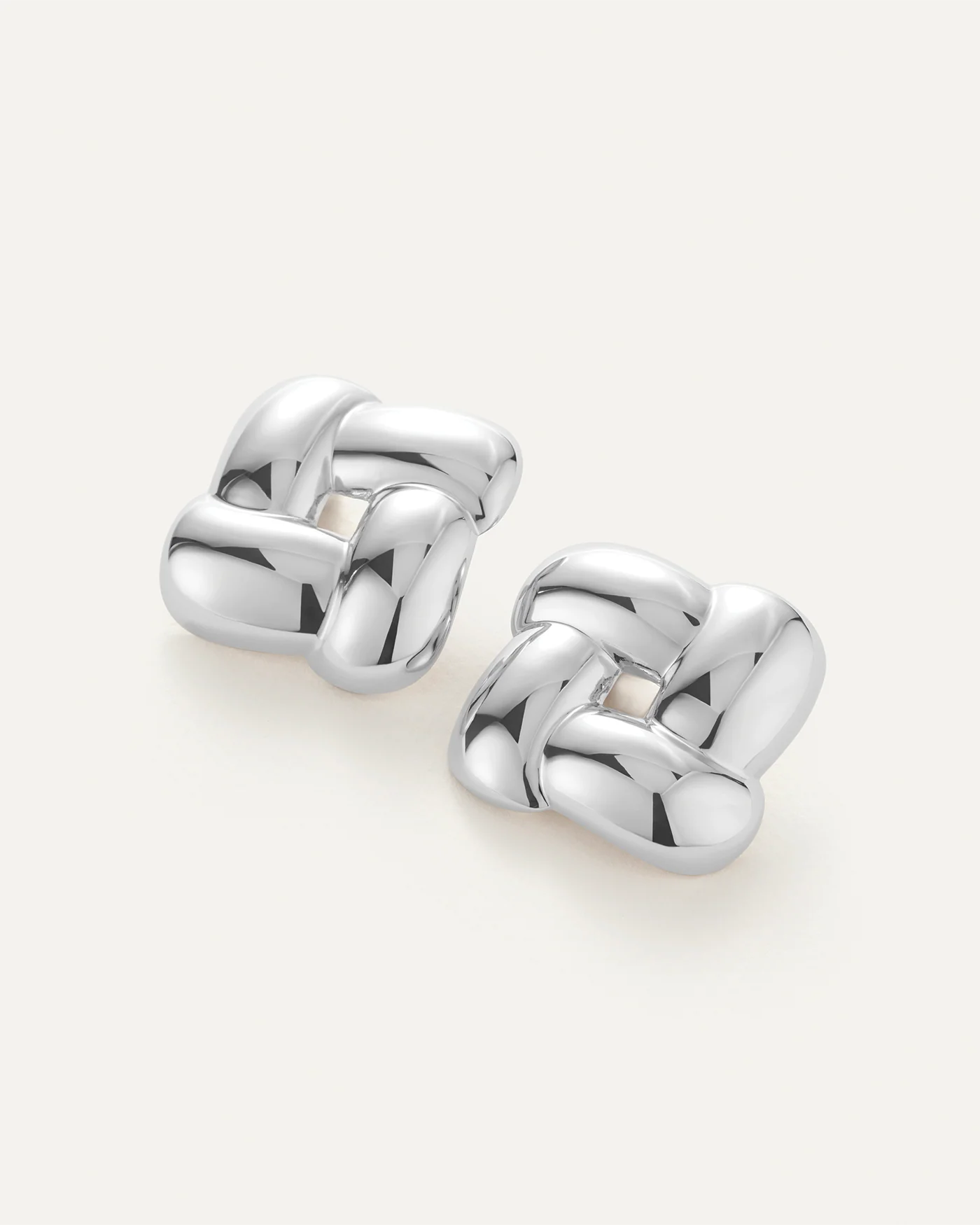 Mega Woven Square Earrings