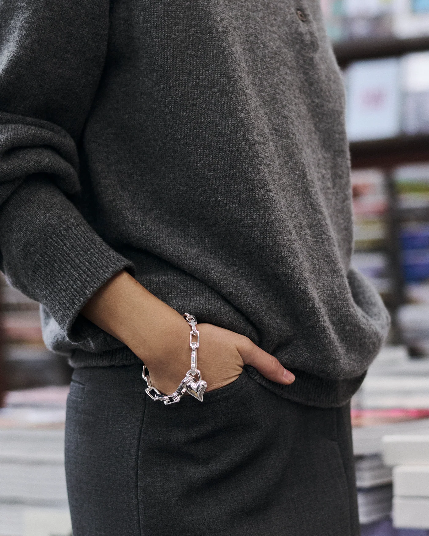 Padlock Heart Chain Bracelet - Image 2