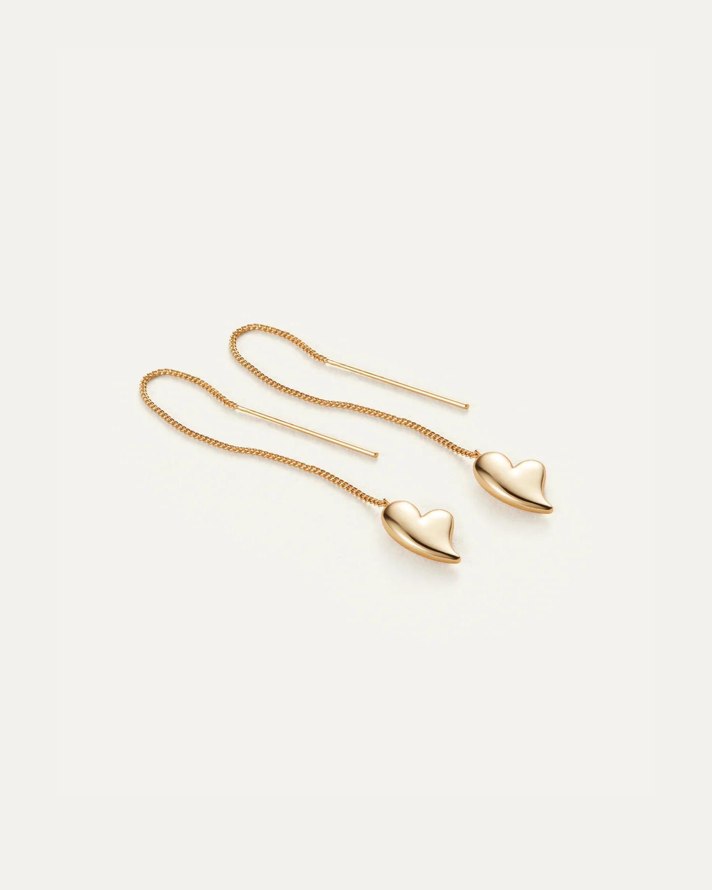 Puffy Heart Threader Earrings